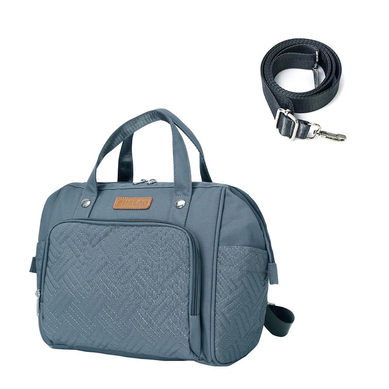 FHELAD Lightweight Mini Diaper Backpack for Quick Trips - 5-Way Carrying Waterproof Baby Bag with Insulated Bottle Pockets, Perfect for Hospital & Park Outings, Dark Gray - Image 1